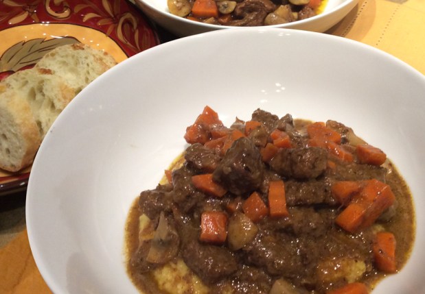 Cognac and Beef Stew with&nbsp;Polenta